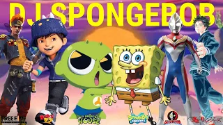 🎤 Dj Spongebob | Versi Spongebob Boboiboy, Free Fire, Ultraman, Shinbi's House, Tokyo Revengers