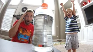 FATHER SON BOTTLE FLIPPING!