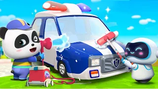 Police Car Wash Song | Monster Truck | Car Cartoon | Kids Song | BabyBus - Cars World