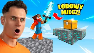 ZDOBYŁEM LEGENDARNY "LODOWY MIECZ! MINECRAFT, ALE ŚWIAT MA JEDEN BLOK! ODC. 3