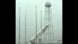 Antares Rocket Raised on Launch Pad