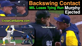 E29 - Pat Murphy Ejected After Backswing Contact (Not Interference) Deprives Brewers of Tying Run