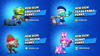 ALL PENNY SKINS UNLOCK ANIMATION | Brawl Stars