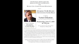 Vartan Oskanian | Speaking to Be Heard | NAASR Armenian Studies | June 17, 2009