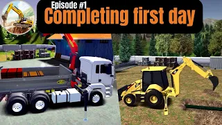 First day tutorial in Construction Simulator 3 ||| Episode #1