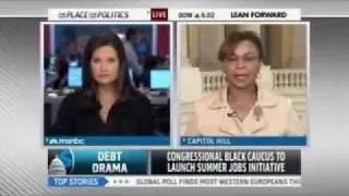 Rep. Barbara Lee discusses Debt Negotiations and Jobs with Contessa Brewer on MSNBC