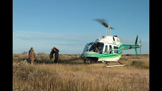 Helicopter Hunting Geese on the Hudson Bay Coast at Kaska Goose Lodge, northern Manitoba, Canada