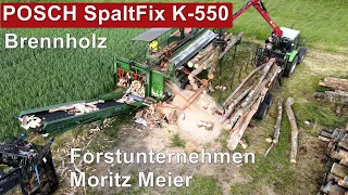 POSCH SpaltFix K-550 | Brennholzautomat für Meterscheite | Forstunternehmen Moritz Meier