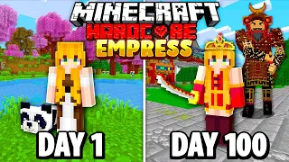 I Survived 100 Days as an EMPRESS in HARDCORE MINECRAFT!