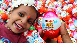 NEW! 200 Colored Glitter Kinder Surprise Eggs Toys Opening A Lot Of Kinder Joy Chocolste ASMR#136