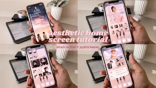 📱iOS 14 aesthetic home screen setup tutorial: attack on titan + jujutsu kaisen feat. widgetsmith ✨