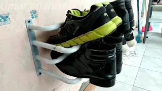 how to make a shoe rack stick from used PVC pipes | membuat rak sepatu  @umarchannel1982