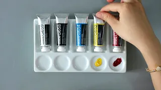 Mixing Different Hues, Values, and Tones with Holbein Artists' Gouache 5 Colors Set