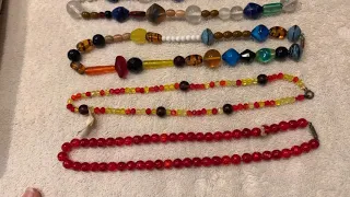Real vintage glass Czechoslovakia beads or restrung from the 1960’s how to tell Mardi Gras NOLA