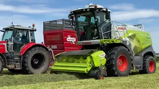 Silage 2024. First outing of the season! Claas Jaguar 860, JCB 419S shovel & MF trailer team.