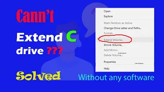 Can't extend C drive unallocated space Windows 10/11