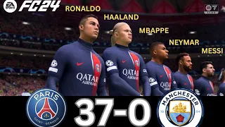 What Happen If Ronaldo, Messi, Neymar And Mbappe Play Together on PSG Vs Manchester City