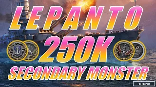 Lepanto Secondary MONSTER Build 250K + Kraken (World of Warships: Legends)