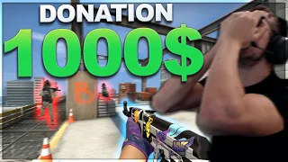 Getting Donated 1000$ While Trying To Clutch A Game #CSGO #Twitch #Streamer