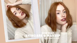 MY EVERYDAY SKINCARE & MAKEUP + WAVY SHORT HAIR TUTORIAL | MsRosieBea