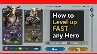 How to level up fast Any Hero using Leidolf || Viking Rise Tips