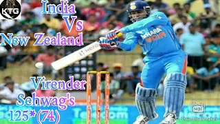 India Vs New Zealand, 4th ODI, 2009, (Virender Sehwag's Fastest Century, 125 Runs in 74 Balls)