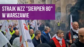 Manifestacja WZZ "Sierpień 80" w Warszawie