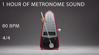 1 Hour of Metronome Sound - Tempo: 80 BPM - 4/4