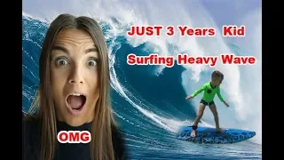 Just 3 Years Kid Surfing Heavy Wave OMG !!!