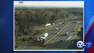 Two tractor trailers and a car involved in crash on Interstate 81 north