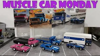 Muscle Car Monday. Unboxing a few Hot Wheels Team Transporters, Ford, Chevy, & Dodge
