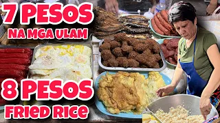 PINAKA MURANG KAINAN! 7 PESOS NA MGA ULAM AT 8 PESOS NA KANTO FRIED RICE! STREET FOOD MANILA