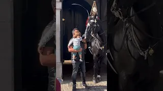 King's Horse Guard Act of Kindness to  this Little One is Priceless! See what he Did. #Shorts