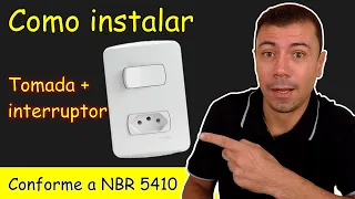 Como INSTALAR TOMADA com INTERRUPTOR juntos e Seguindo a Norma NBR 5410 (passo a passo)