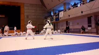 2014新潟県スポ少 万優 組手 準決勝 Mahiro(red) Kumite  Semifinal