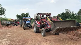 Mahindra Arjun 605 Loader Loaded Black Dust Full Trolley 2 Tractor Sonalika Di-35 & Mahindra tractor