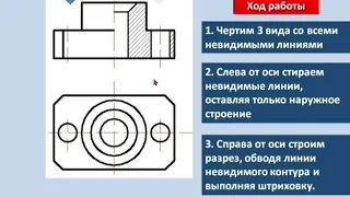 4-2. 8 кл. Совмещение вида и разреза на чертеже.