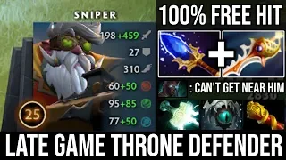 REASON Why Sniper is the Best Throne Defender | Insane Free Hit Rapier + Scepter Machine Gun DotA 2