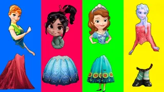 Wrong Body Disney Princess Elsa Anna Sofia Vanellope 잘못된 머리 퍼즐 Wrong Heads Puzzle # 1