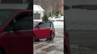 Canadian Driveway Ice Hysterics - MUST WATCH WITH SOUND UP!!