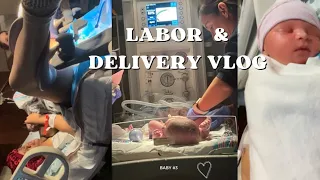 Labor & Delivery Vlog 2024 | Very Fast Natural Fail Labor | 7 lb Baby Boy 🩵