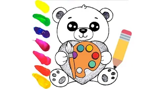 How To Draw Bear US National Teddy Bear Day( Как нарисовать мишку за минуты )