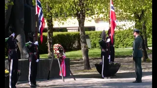 King Harald V of Norway and Crown Prince Haakon Magnus attend the WWII Victory Day 2022