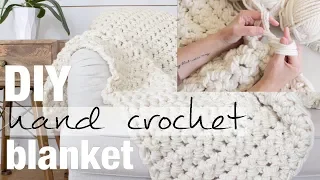 How to Hand Crochet (Finger Crochet) a Blanket in 1 Hour with Simply Maggie NEW!