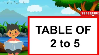 Table of 2 to 5 Multiplication, Table of 2 to 5 Multiplication Time of tables 2 to 20 MathsTables