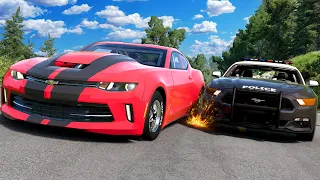 STREET RACING Turns into High-Speed Police Chase in BeamNG Drive Mods!