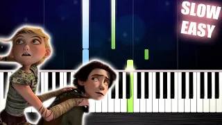 Romantic Flight (How To Train Your Dragon) - SLOW EASY Piano Tutorial by PlutaX