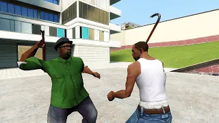 CJ Vs Big Smoke | Follow the Damn Train CJ | Garry's Mod