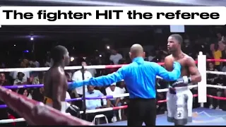 The fighter "hit" the referee Raul Garcia (13-0-1,  10 KOs) and Angel Arias (22-6, 18 KOs)