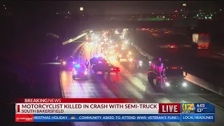 Motorcyclist killed in crash with semi-truck on southbound Highway 99